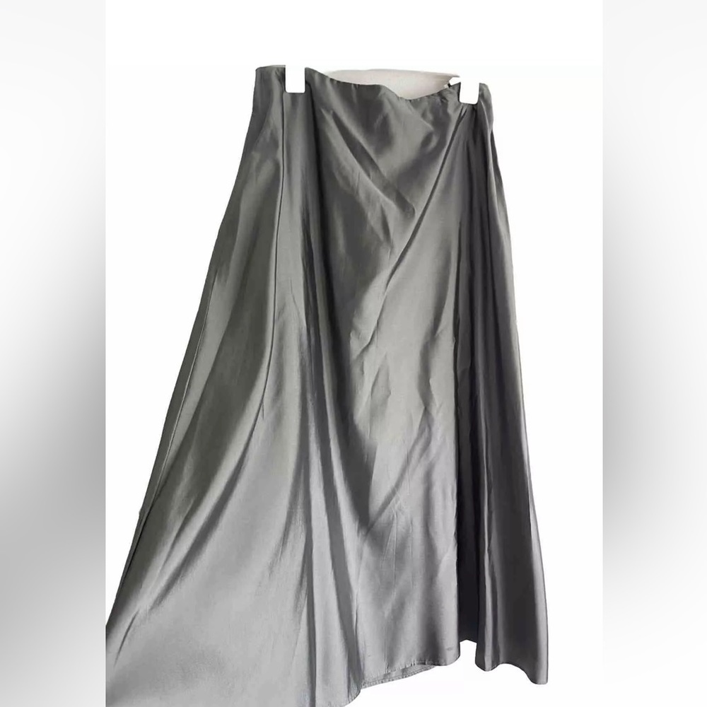 Star CCC Maxi Skirt Metallic Disco Silver Circular Flared Lined 80’s Wom…